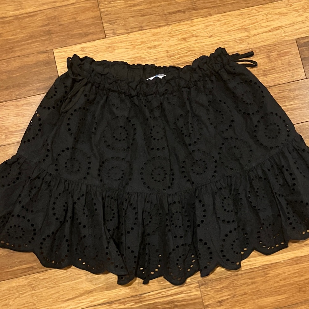 Black A-Line Eyelet Skirt